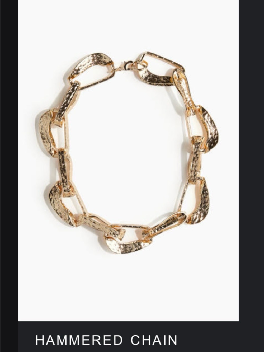 H&M Hammered Gold Link Bracelet NWOT